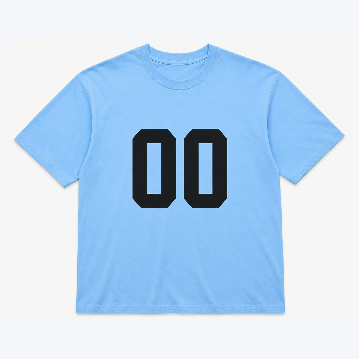 Sky Blue Oversized Graphic T-Shirt – 00 Print