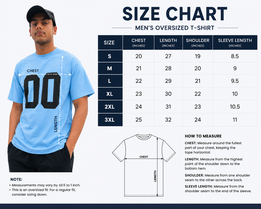 Sky Blue Oversized Graphic T-Shirt – 00 Print