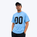 Sky Blue Oversized Graphic T-Shirt – 00 Print